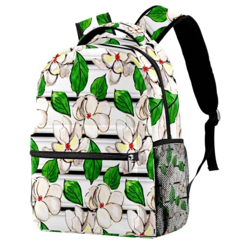 Bolsa de libros de gran capacidad con compartimento para ordenador y diseño floral