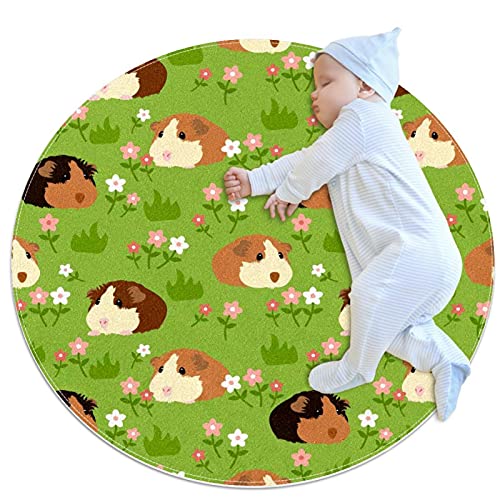Tapis de jeu enfant cochon d'inde - Tapis de sol rond animaux