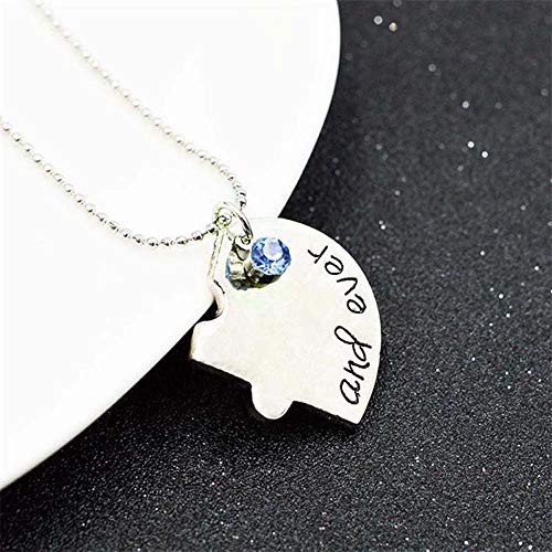 MJartoria Best Friend Necklace Puzzle Heart Pendant with Rhinestones Best Friends Forever Friendship Necklaces BFF Necklace for 4 Friendship Gifts3