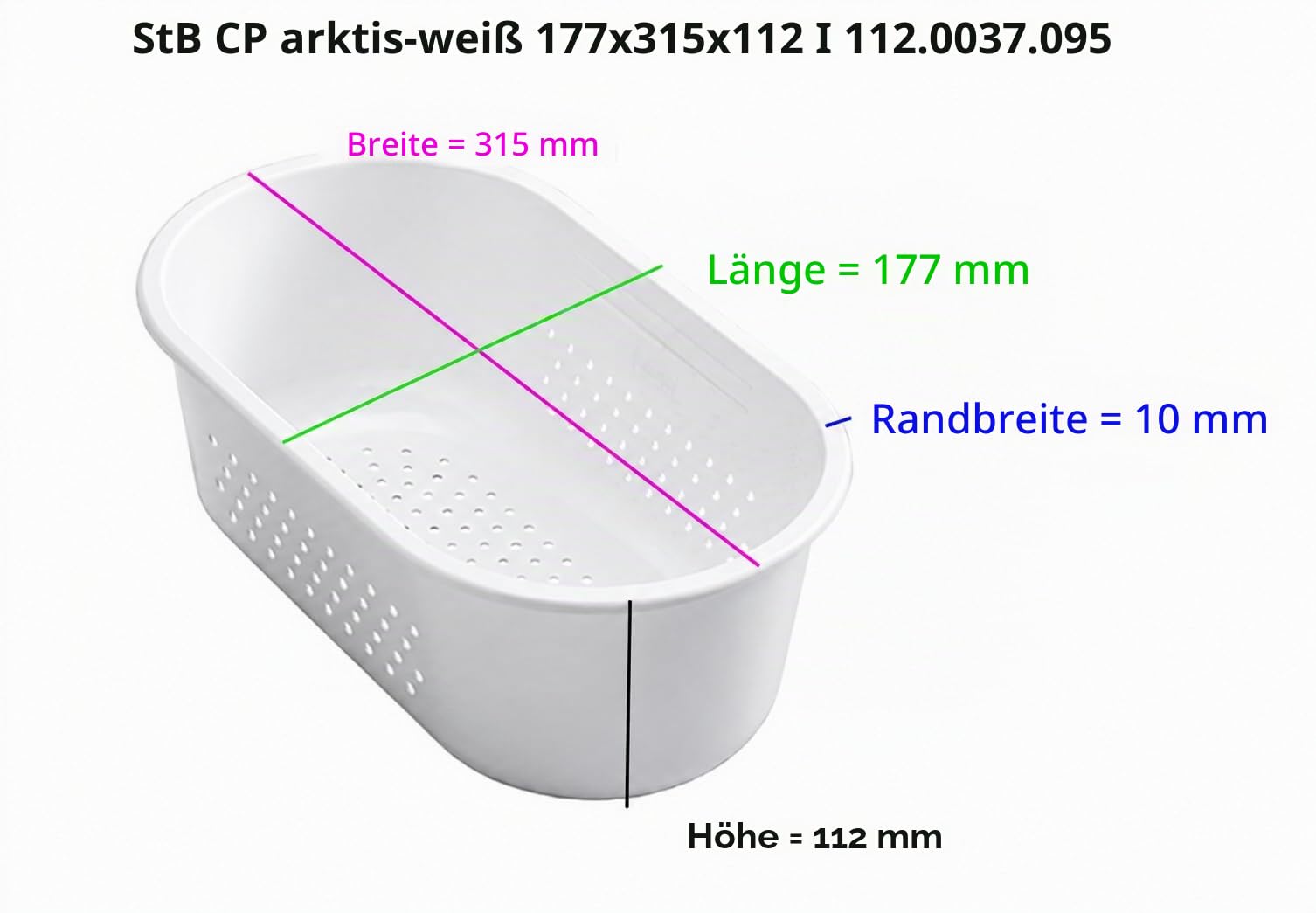 Franke, 1120037095, Siebschale, Weiß (Arctic White), CP651