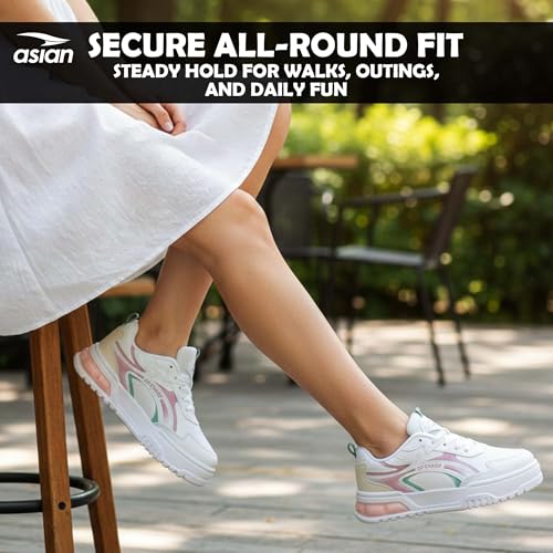 Image of ASIAN Victoria-01 Chunky Sneakers for Women & Girls | Lightweight Fashion Shoes with Cushioned Sole, Cool Colour Design & Stylish Look for Casual Wear, Travel, College & Outfits