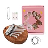 YoungMonic Mini Kalimba Thumb Piano 8 Keys, Portable Mahogany Finger Piano with Carrying Bag, Tune Hammer, Instruction, Musical Gift for Beginners & Adults