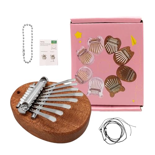 YoungMonic Mini Kalimba Thumb Piano 8 Keys, Portable Mahogany Finger Piano with Carrying Bag, Tune Hammer, Instruction, Musical Gift for Beginners & Adults