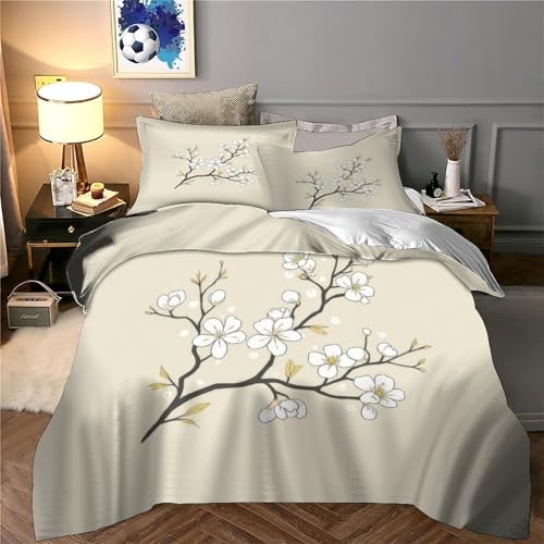 Parure de lit en microfibre de qualité supérieure coloris crème texturé doux