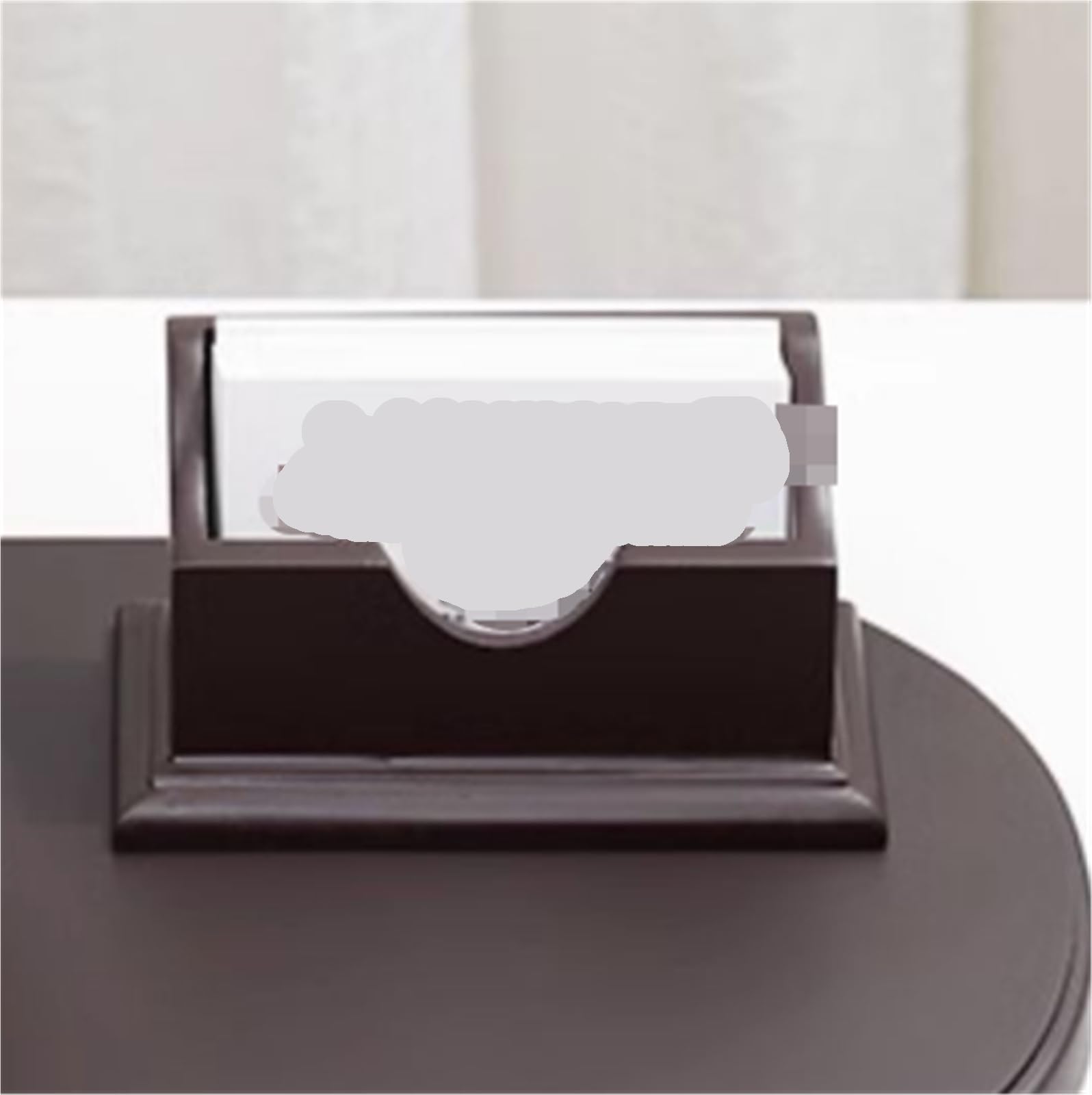 Expositor, Tarjetero de madera | Organizador multiusos de oficina marrón 29,2x10,8x19,4cm: tarjetero y portalápices