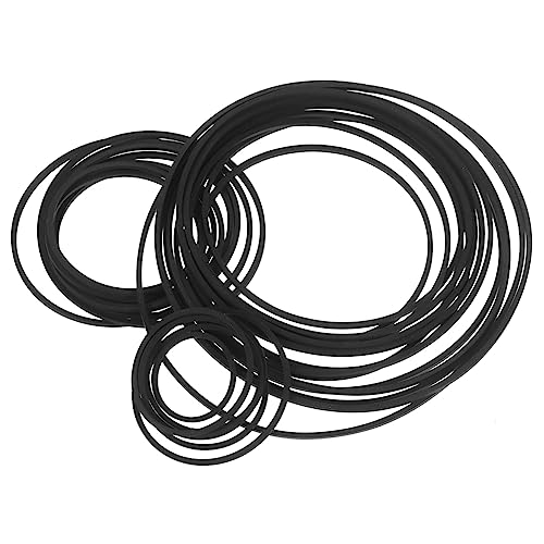 Mikinona 30pcs Cassette Player Belts Replacement Rubber for Recorder 1.2mm Square and Flat Cassette Tape Belt 30-135mm