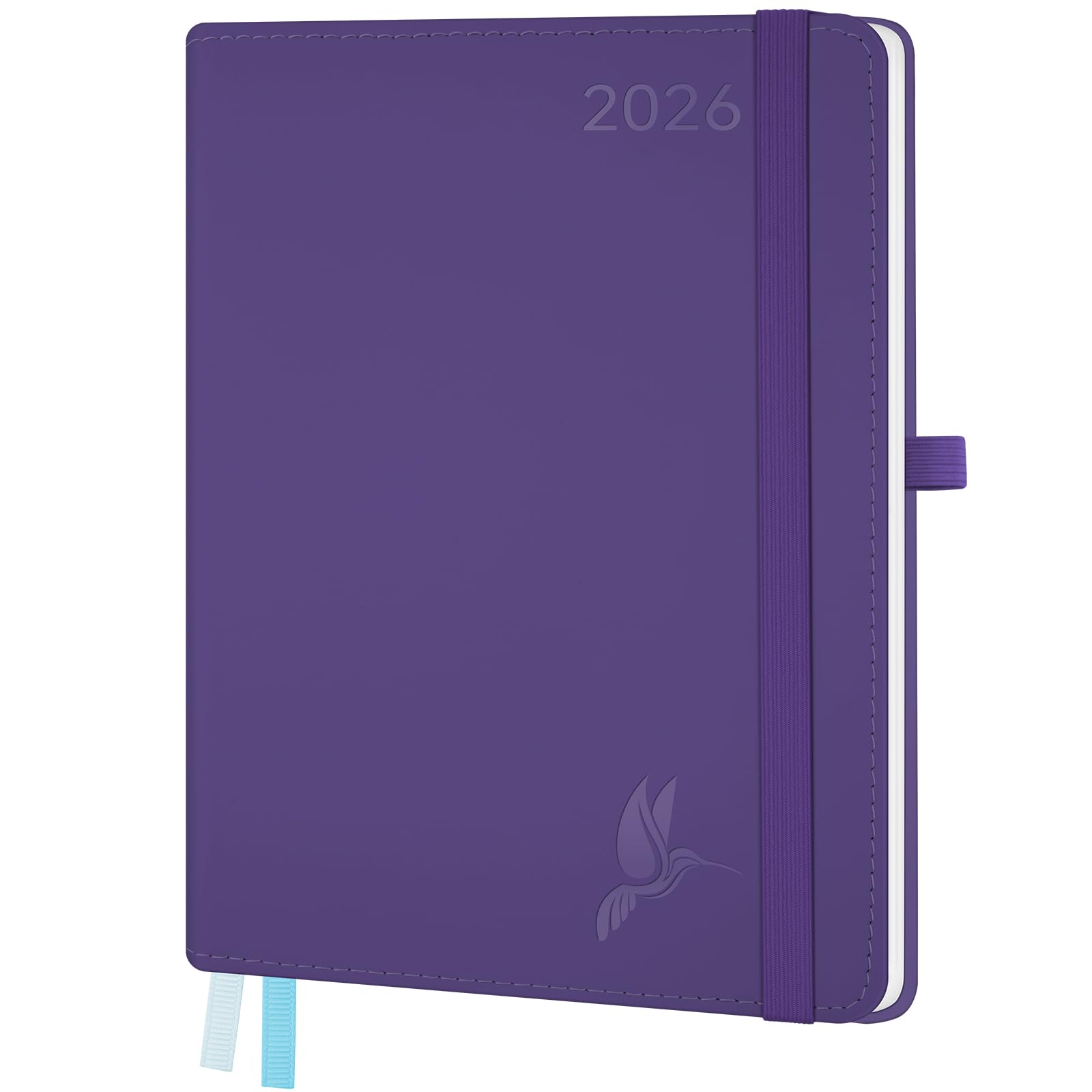 FEKSINO Kalender 2026 Wochenplaner 1 Woche 2 Seiten,12-Monate Buchkalender (Jan.2026-Dez.2026) Terminplaner A4-28,6 x 21 cm,100GSM Papier Planer mit Softcover - Lila