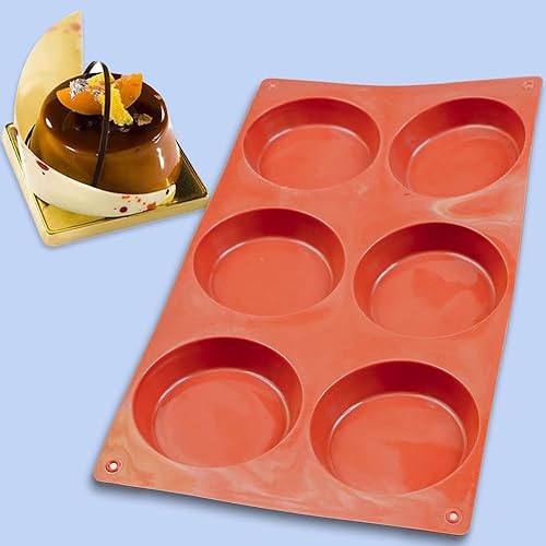 Miniatura 4 de Moldes de silicona para discos con lado cónico, molde de silicona para hornear de 3.1 pulgadas, antiadherente y liberación rápida, molde para pastel