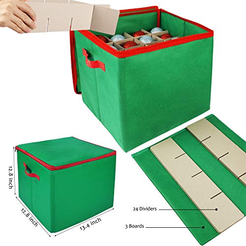 image for Blissun Christmas Ornament Storage Box, Holiday Ornament Storage Conta