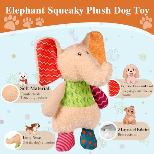 Juguete Mordible de Peluche Elefante para Perros miniatura 3