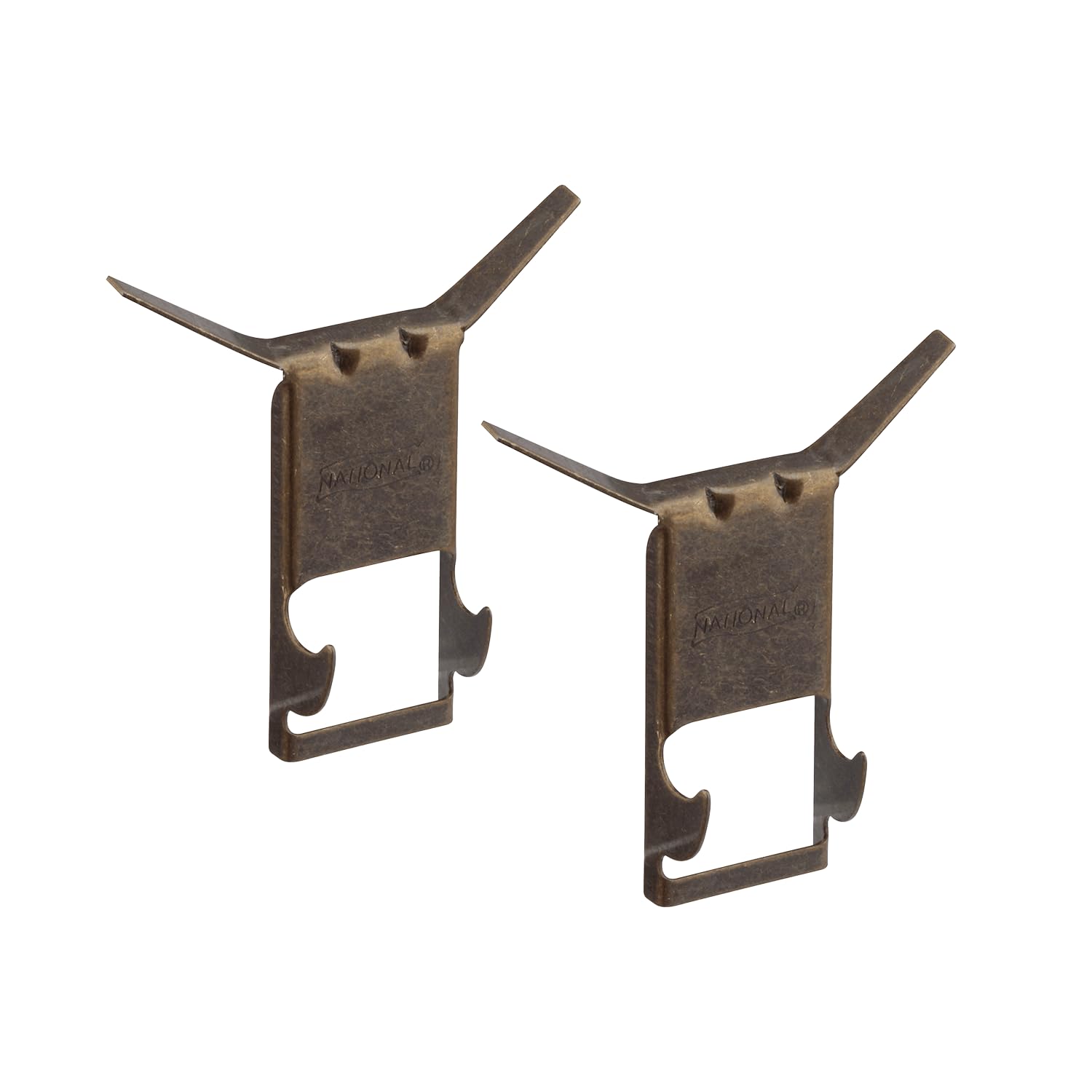 National Hardware N260-299 Brick Hangers in Antique Brass, 2 Pack