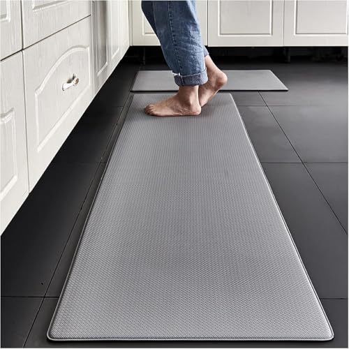 Tapis anti-fatigue antidérapant imperméable et lavable en mousse confortable pour cuisine, maison, bureau – Design épais, 45 cm x 120 cm