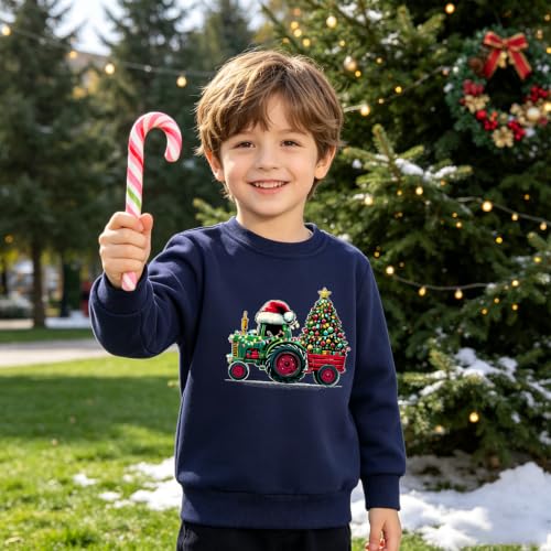 Kids' Tractor and Tree Navy Sweatshirt, alternative view 4