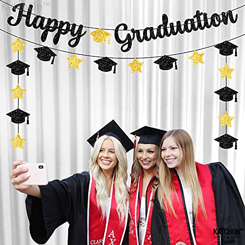 Image of KatchOn, Glitter Happy Graduation Banner - No DIY, Pre-Strung | 2026 Graduation Decorations, Grad Cap Decorations | Congrats Grad Banner for Grad Party Decor Class of 2026