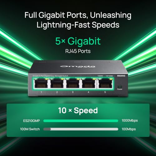 Image of TP-Link Omada 5 Port Gigabit Easy Managed, Switch, VLAN, Auto Loop Prevention, IGMP Snooping, Fanless, Managed by Omada, Durable Metal w /Shielded Ports(ES205G)