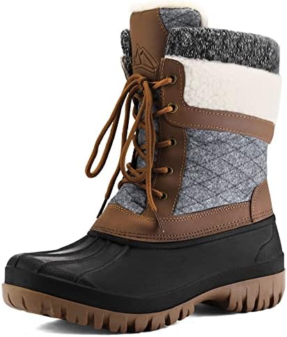 mysoft Women's Winter Snow Boots Waterproof Insulated Mid-Calf Bo...