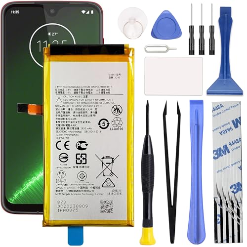 Image of GREEN FUSION Compatible with Moto G7 Plus XT1965 Cellphone Battery Replacement Kit JG40, Includes Repair Tools