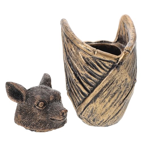 BESTYASH Caja de Almacenamiento de Murciélagos Góticos Pequeña de Resina, Joyero Gótico Escultura de Murciélago, Decoración Halloween Rústica para Hogar y Oficina, Accesorio para Fiesta
