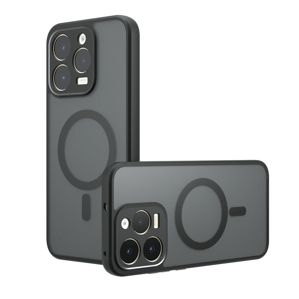 Compatible with Realme 15T 5G Case Cover,Compatible with MagSafe,Compatible with Realme 15T 5G RMX5111 RMX5112 Built-in Magnetic Anti-Shock Cell Phone Case Black Black Compatible with Realme 15T 5G