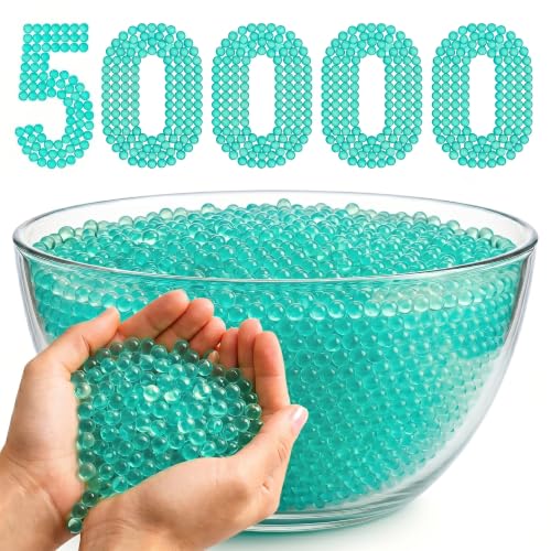 Image of Gel Balls 7-8mm Water Bullets for Blaster Gun, High Absorbent Water Beads Ammo, Non-Toxic Gel Blaster Refill Balls for Shooting Practice, Decoration & Play (Green, 50000)