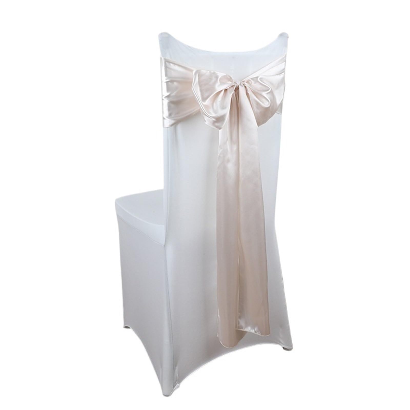 RRYPBOVG Chair Ribbon 10/50PCS Satin Chair Sashes Bows Universal Ribbon Ties Back Sash For Wedding Party Events Banquets Hotel Event Cover(Light khaki,50pcs)