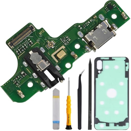 ZHUROUPU Repuesto del Conector para Base Dock con Puerto de Carga para Samsung Galaxy A20s SM-A207F 6.5 Inch 2019, Placa de Repuesto del Conector para Micrófono/Auriculares con Herramientas