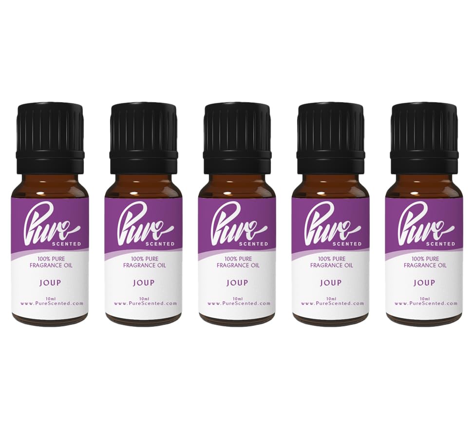 Pure Scented 50ml Fragrance Oils - 5 x 10ml Suitable for Candles, Soaps, Slime, Diffusers, Cosmetics, Wax Melts, Designer (5 x 10ml, Joup)