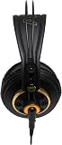 AKG K240 Studio Professional Semi-Open, Over-Ear Headphones, High Performance design, 3.5mm and 1/4" adapters, self adjusting headband - Black and Gold - 3