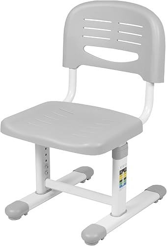 Miniatura 1 de VIVO Silla de escritorio para niños ajustable en altura gris, solo silla, diseñada para estación de trabajo interactiva, asiento ergonómico