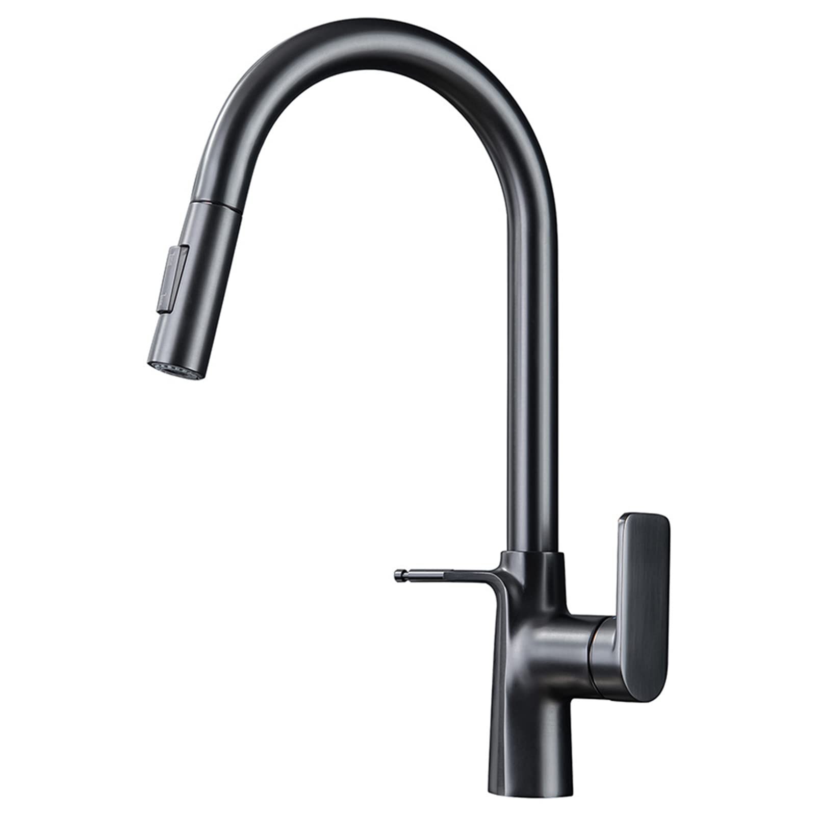 ZYCHSJXA Kitchen Bath Taps Pull Down Sink Faucet Multi-Functional Hot and Cold Mixer with Out Sprayer Brass Rotation Double Hook, Single Handle,Gun Grey