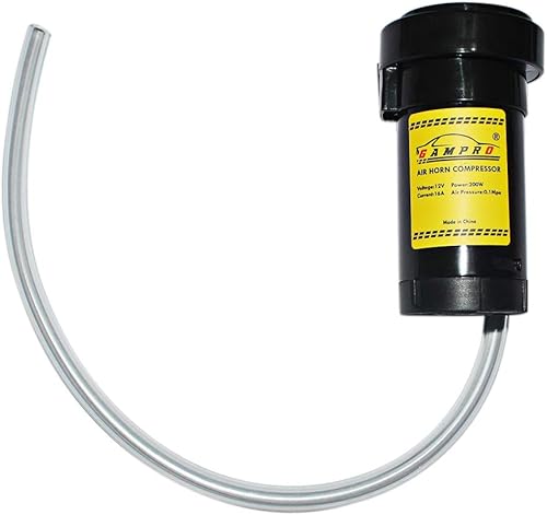Miniatura 2 de GAMPRO Kit de compresor de aire de 12 V para cualquier vehículo, camiones, lorrys, barcos, coches, furgonetas, cuernos (negro)