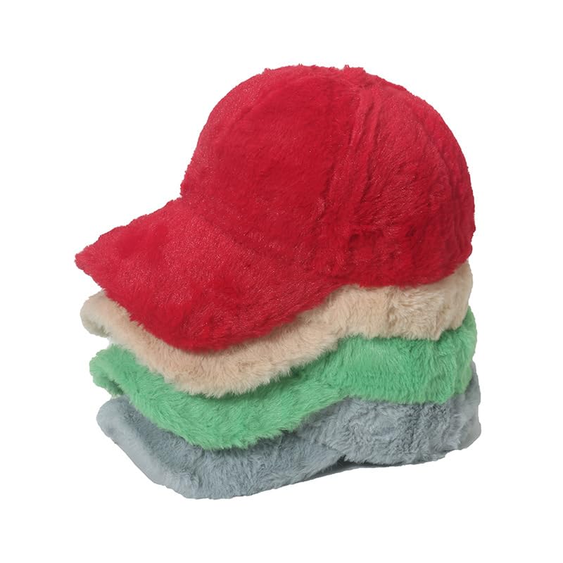 Cappello Invernale, Cappello da Baseball Invernale Donna, Caldo, Regolabile, in Lana, Semplice e Non Strutturato(Red)