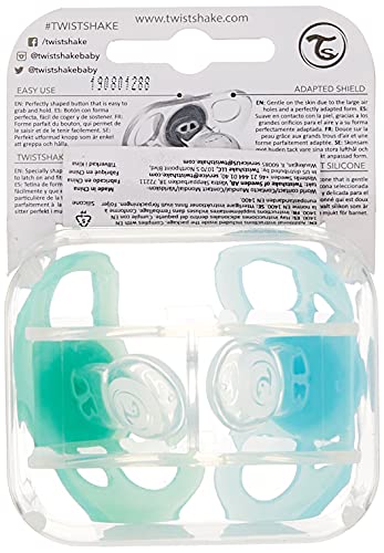 Twistshake 78288 Ciuccio, 6+ Mesi, 2 Pezzi, Blu Pastello Verde - 9