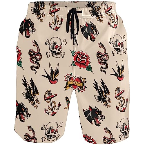 visesunny Men's Novelty Beach Shorts Soft Swimwear Sports Running Swim Board Shorts Bathing Suits Mesh Lining