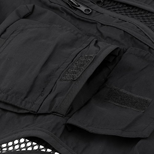 Homyl Homens Malha Colete Multi-bolso Fotógrafo De Pesca Colete Ao Ar Livre Jaqueta Causal - XXL