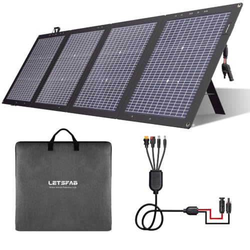 LETSFAB Solar Panels 220W Bifacial Portable, 25% High-Efficiency N-Type HJT Solar Cell, Outdoor...