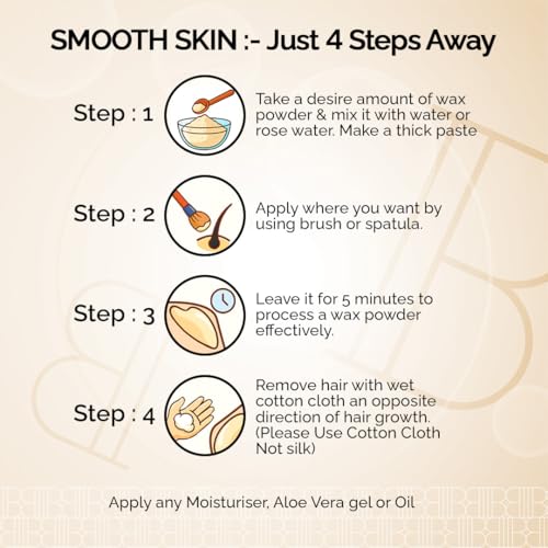 Image of Sandalwood Hair Removal Wax Powder for Women & Men | Professional & Painless Herbal Wax Powder with Natural Ingredients for All Skin Types | Quick, Easy to Apply Hair Removal for Smooth Skin with No Irritation or Skin Rashes 100 Gms