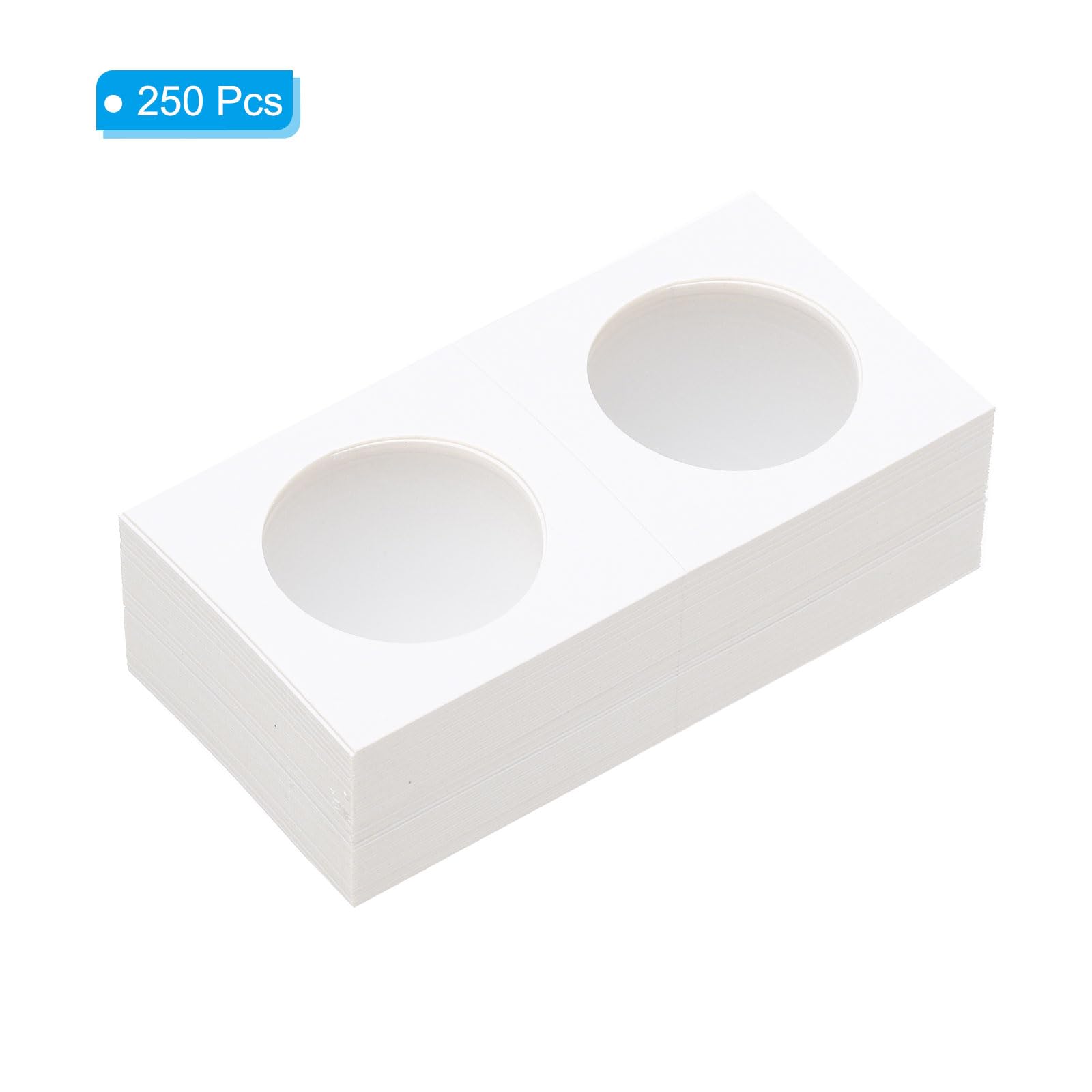 PATIKIL 2x2 Coin Flips, 250 Pack 35mm Cardboard Coin Holder Paper Coin Holders for Coin Collection Supplies Collector White - Image 3