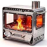 COMBUSTION SECONDAIRE : Ce poêle de camping est équipé d'une structure de combustion secondaire intégrée, permettant une combustion plus complète du bois de chauffage (augmentant le rendement thermique de 30 %), réduisant la fumée et prolongeant la durée de combustion.