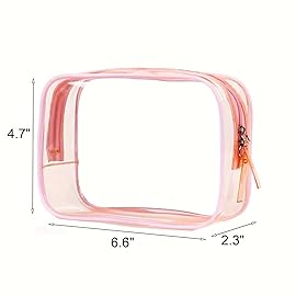 Clear Pouch Small, Makeup Bag, 6.6x2.3x4.7 TSA Approved Toiletry Bag, Clear Travel Bags for Toiletries, Cosmetic Bag for Women-9 Pack