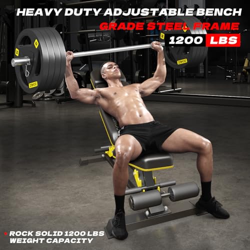 Heavy Duty Bench Adjustable Workout Bench Press Set for Home Gym Strength Training, Multi-Functional Roman Chair with Headrest, Max Load 1200 (DZ-025) - Image 6