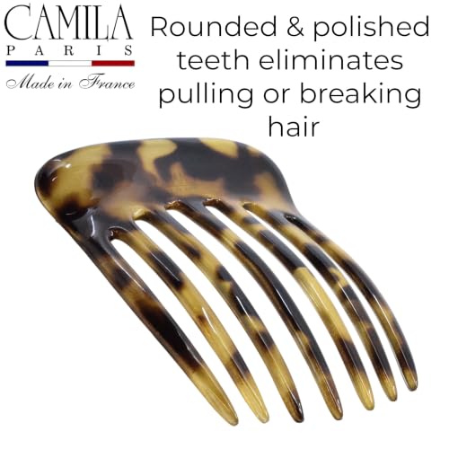Image of Camila Paris CP2878 Hair Side Comb 2.75 inch French Twist Hair Combs Clips | Small French Comb Hair Clips Pin, Hair Side Combs for Women, Made in France