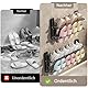 DongMaple Schuhregal Metall 2 Ebenen,37-67cm Ausziehbar Schmal Wand Schuhregal Platzsparend,für 6 Paar Schuhe- Schuh Organizer für Wohnmobil,Korridor und Badezimmer,Schwarz