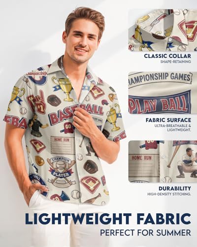 Image of 99TIMORO Fathers Funny Mens Hawaiian Shirt, Movie Button Down Short Sleeve Top, Father Day Summer Gifts