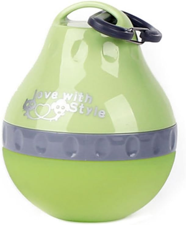 XMDZ Pet Water Dispenser for Dog Puppy Cat Folding Portable Travel Water Bottle Silicone Anti Leak Lid with Keychain Treat Container 200ml Green