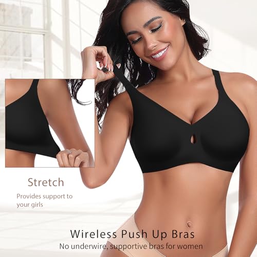 Image of Ganado Seamless Wireless Bras for Women No Underwire Bras Supportive Bralette Padded Comfort T Shirt Bra