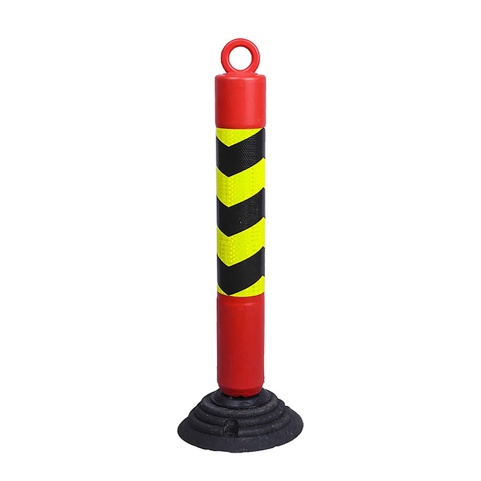 Cône De Sécurité pour Poteau De Signalisation, Cône De Délimitation De Route De 31 Pouces De Hauteur avec Base Lestée en Caoutchouc, Cônes De Stationnement pour La Format-Black+Yellow