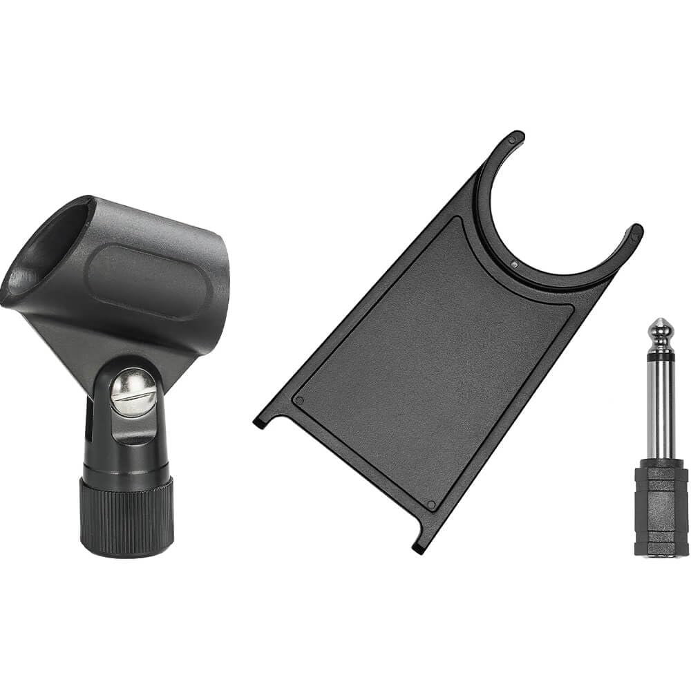 Audio-Technica ATR1200X Microphone unidirectionnel Dynamique pour Voix/Instrument avec Support de Bureau et Pince de Support (Noir)