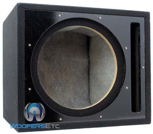 Absolute USA PSEB12BK Single 12-Inch Ported Subwoofer Enclosure with Black High Gloss Face Board and Black Carpet