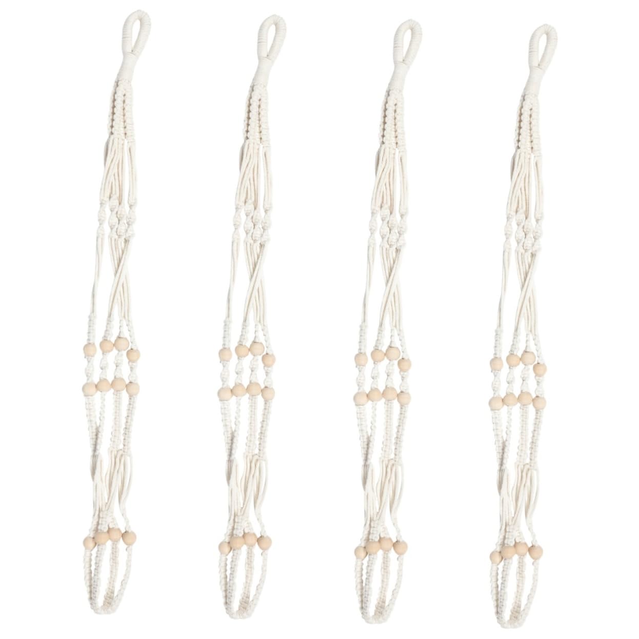 Yardwe Lot De 4 Suspensions Décoratives en Macramé Faites À La Main pour Plantes pour La Maison Et Le Bureau